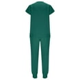 thumbnail image 4 of Hogleaql Scrubs Set for Women V Neck Short Sleeve Jogger Suits with Pockets Nurse Tops & Cargo Pant Nurse Uniform Casual Workwear Scrub Sets Army Green S, 4 of 9