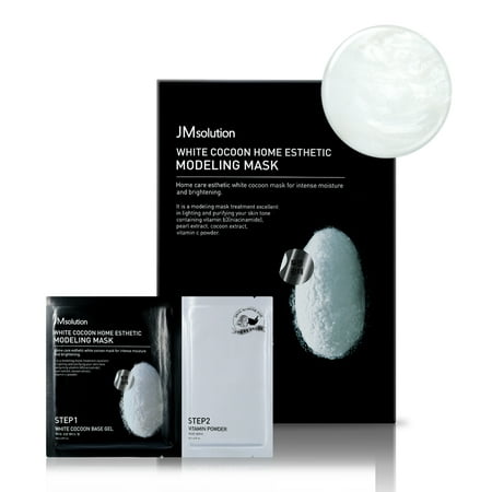 JMsolution White Cocoon Home Aesthetic Modeling Mask, Step1 : 50g /Step2 : 5g,