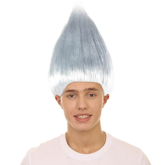 HPO Unisex Adult Troll Wig – Dark  Gray Color 80s Style Costume Hairpiece, Capless Synthetic Fiber Design