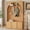 Natural, variant on ON-TREND Farmhouse Hall Tree with Arched Design, All-in-One Entryway Storage Bench with 4 Golden Hooks & 3 Adjustable Cabinets, Coat Rack Organizer for Mudroom Hallway, Natural