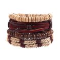 thumbnail image 2 of 4 Pcs Bohemian Bracelet for Women Faux Leather Cuff Bracelet Multi Layer Western Jewelry Crystal Wristbands, 2 of 7