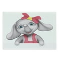 thumbnail image 1 of Animal Cartoon Cutting Board, Cheerful Girl Smiling 3D Style Happy Print, Decorative Tempered Glass Cutting and Serving Board, Large Size, Yellow Grey Pink, by Ambesonne, 1 of 1