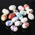 thumbnail image 2 of U8MO 20pcs 8x10mm Oval Floral Pattern Ceramic Porclelain Loose Beads for DIY Jewelry-H# Red, 2 of 5