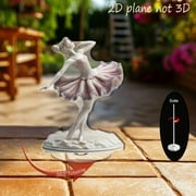 1pc 2d flat Rotating acrylic display featuring a graceful porcelain ballerina in mid-dance perfect for gifting elegant home accent or showcasing artistic collections
