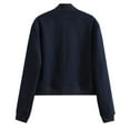 thumbnail image 3 of HTNBO Women's Button Down Bomber Jacket Drop Shoulder Short Cropped Coat Outwear, 3 of 3
