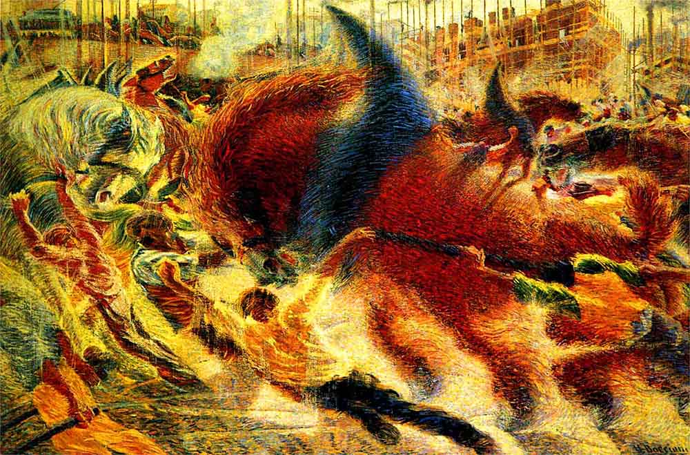 Umberto Boccioni TheCityRises191120 Inch By 30 Inch Laminated Poster With Bright Colors And