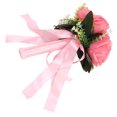 thumbnail image 4 of Ramos de boda Seda y plástico Romántico Exquisito Mango cómodo Hermoso ramo de novia para decoración del hogar Rosa, 4 of 14