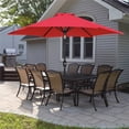 thumbnail image 1 of Yaheetech Parasol de Marché pour Patio de 9 Pi avec Manivelle et Inclinaison à Bouton-Poussoir, Rouge, 1 of 7