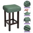 thumbnail image 3 of 4pcs Fundas para Taburetes Rectangulares, Fundas para Taburetes de Bar, Funda para Asiento de Silla de Banco de Madera Verde, 3 of 6