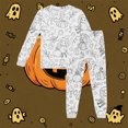 thumbnail image 2 of Halloween Pajamas Kids Size 4-5 Years Childrens Loungewear Print Long Sleeve Top and Pants Cozy Set Girls Pajama Set White, 2 of 4