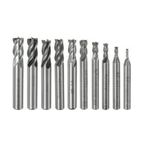 Carbide End Mills Set 4-Flute 2mm 3mm 4mm 5mm 6mm 7mm 8mm 9mm 10mm 12mm HSS Milling Cutter Bits Tool for Aluminum