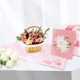 thumbnail image 3 of Tarjeta del Día de la Madre con Canasta de Rosas, Tarjeta de Cumpleaños del Día de la Madre, Tarjeta Pop Up 3D del Día de la Madre con Sobre Rojo Verde, 3 of 5