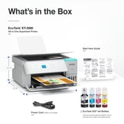Epson EcoTank ET-2980 Wireless All-in-One Color Supertank Printer with up to 3 Years of Ink, Refillable Tanks, Perfect for Home, 15 PPM, 1.44 Color Screen, Auto 2-Sided Printing - White