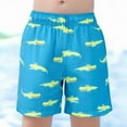 thumbnail image 2 of Gyexs Boys Swim Trunks Size 6-7 Cartoon Dinosaur Print Swim Shorts Bathing Suit Elastic Waistband Casual Summer Beach Vacation Shorts X01-Light Blue, 2 of 6