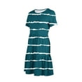 thumbnail image 5 of SEMPAI Spring Savings Summer Dresses Summer Dress Short Sleeve Crew Neck Print Mid-Length Summerdresses For Women 2025 Trendy for Christmas Women's Plus Dresses Clearance, 5 of 6