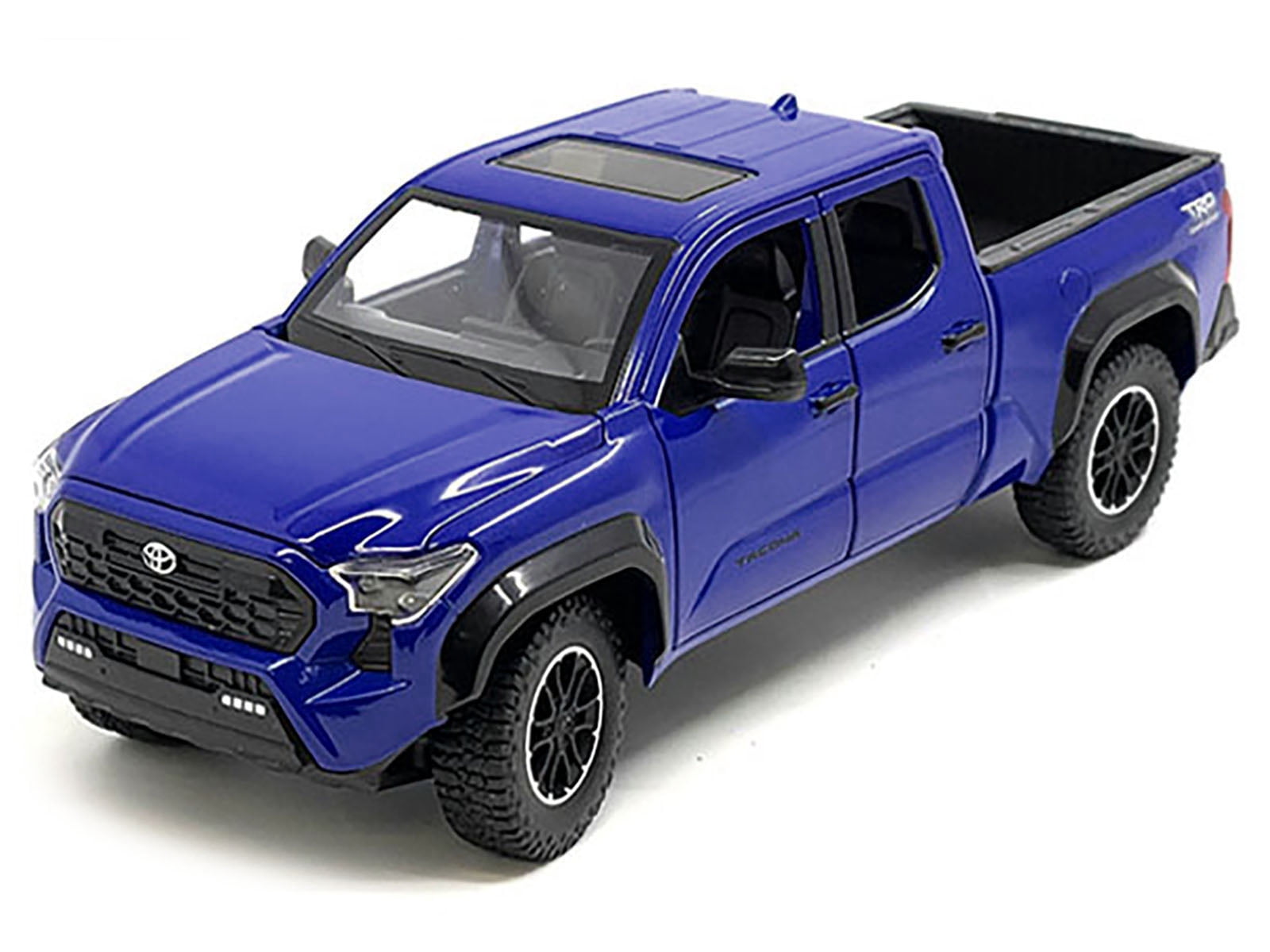 2024 Toyota Tacoma TRD Off-Road Edition Pickup Truck Blue Metallic with Bed Camper 1/24 Diecast Model Car