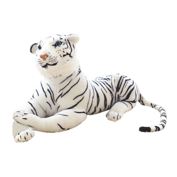 Muñeca de peluche con simulación de tigre blanco, 35 cm, superrealista