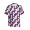thumbnail image 3 of Xecao Leopard Print print Hawaiian shirt - a stylish short-sleeve button-down for men, perfect for casual beach and tropical outings., 3 of 9