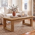 thumbnail image 5 of Tribesigns Solid Wood Coffee Table, 47.2" Accent Center Cocktail Table, Living Room, Light Brown, 5 of 8