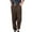 Brown, variant on High Waist Straight Leg Dress Pants - Office Casual Trousers for Women (Elastic Waist, Minimalist Design) Black L
