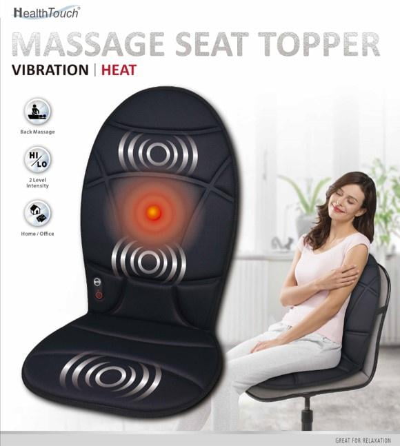 Health Touch Massage Seat Topper with Heat, Vibration Massager, Back,  Lumbar and Thigh Relaxation