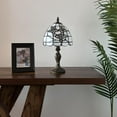 thumbnail image 4 of Tiffany Mini Table Lamp White Stained Glass Flowers for Living Room Bedroom Bedside 8" D*8" W*15" H, 4 of 6
