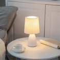 thumbnail image 5 of USB Retro Pleated Beside Lamp Table Cute Desk Lamp for Bedroom Stepless Dimming Bed Lamp Deco LED Light, 5 of 5