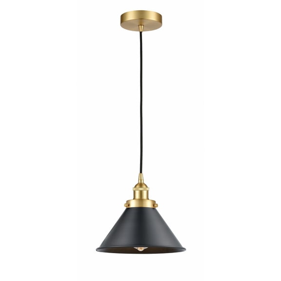 616-1PH-SG-M10-BK-LED-Innovations Lighting-Briarcliff - 1 Light Mini Pendant In Traditional Style-8.88 Inches Tall and 10 Inches Wide Satin Gold LED
