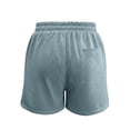 thumbnail image 6 of Rggeeun Womens Shorts Solid Color Elastic High Waist Relaxed Fit Front Seam With Side Pockets & Adjustable Tie Wide Leg For Daily Play Trendy Hot Pants,Blue,S, 6 of 6