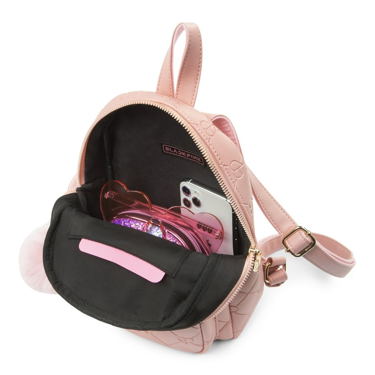 Girls Embossed Pattern PU Zipper Classic Backpack