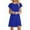 Blue, variant on Fnochy Cyber Monday Women's Summer Dress Plus Size Mini Dresses Casual Ruffle Short Sleeve Cute Round Neck Flowy Dress With Pockets