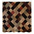 thumbnail image 2 of Ambesonne Grunge Shower Curtain, Antique Brown Toned Grid, 69"Wx75"L, Multicolor, 2 of 4