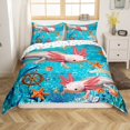 thumbnail image 1 of Erosebridal Housse de Couette Axolotl Mignonne Simple, Literie Animaux Marins Taille Simple, Rose Bleu, Réversible 2 Pcs, (Sans Couette), 1 of 6
