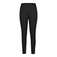thumbnail image 5 of Wenyuyu Women's Capri Pants Hight Waist Button Decor Comfy Solid Stretch Yoga Leggings Lounge Joggers Knee Length Sweatpants Black L, 5 of 7