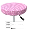 thumbnail image 4 of Round Bar Stool Seat Covers, vintage polka dots pink Elastic Round Chair Cover Stool Seat Slipcover Bar Stool Cushions Round Pad for 12-14 inch, 4 of 7