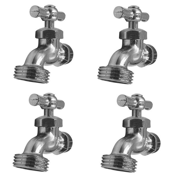 Llave De Nariz Cromada 1/2 Para Manguera Jardin Piezas plateado