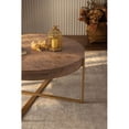 thumbnail image 6 of BSHTI 33.86"Modern Retro Splicing Round Coffee Table,Fir Wood Table Top with Gold Cross Legs Base, 6 of 16