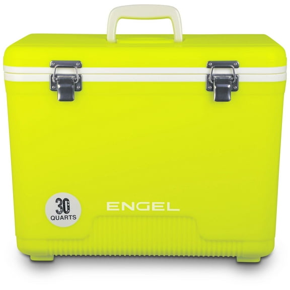 ENGEL 30 Qt Leak-Proof Compact Insulated Drybox Cooler - Yellow High-Visibility