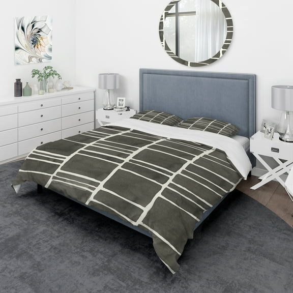 Designart 'Minimalist Graphics IV' Geometric Duvet Cover Set