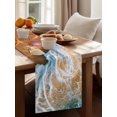 thumbnail image 4 of Summer Beach Table Runner, Ocean Waves Conch Starfish Shell Coastal Cotton Linen Kitchen Table Decoration Washable Dining Tabletop Runners for Home Party Decor 13x72 Inches, 4 of 9