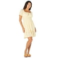 thumbnail image 5 of Celebrity Pink Women's Smocked Waist Dress with Short Puff Sleeves, Sizes XS-XXXL, 5 of 5
