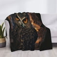 thumbnail image 3 of Yiaed Classical Style Brown Owl Print Blanket Throw Blanket Soft Cozy Flannel Blanket for Home Bed Sofa Couch Chair-80"x60", 3 of 6