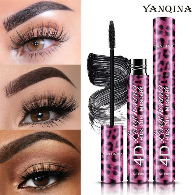 Fiudx Ofertas Flash Del Día Juego De Máscara Y Delineador De Ojos De Fibra De Seda 4D, A Prueba De Manchas, Maquillaje De Ojos Espesante, Añade Longitud, Duradero Durante todo El Día