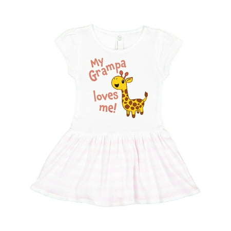 

Inktastic My Grampa Loves me- cute giraffe Gift Toddler Girl Dress