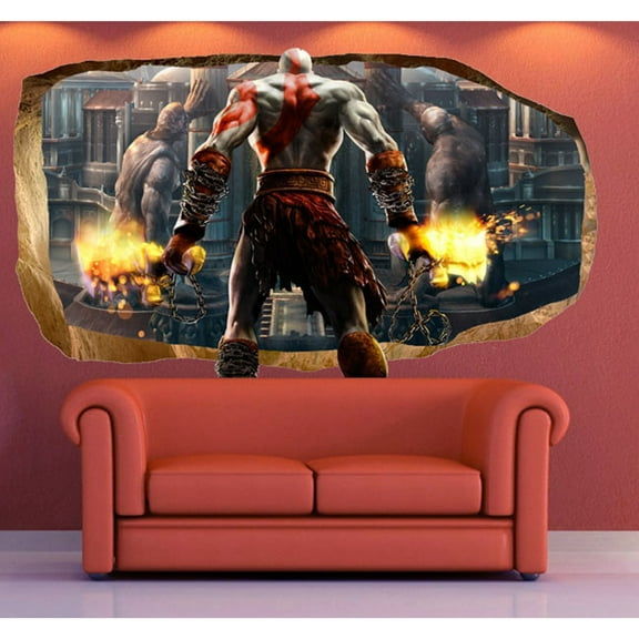 Startonight 3D Mural Wall Art Photo Decor Men in Fire Amazing Dual View Surprise Wall Mural Wallpaper Bedroom Movies Large 47.24 ‘’ By 86.61 ‘’