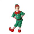 thumbnail image 3 of Disfraz de Papá Noel, disfraz de elfo verde, fiesta de Navidad familiar, vestido elegante de Año Nuevo para adultos y niños, 3 of 3