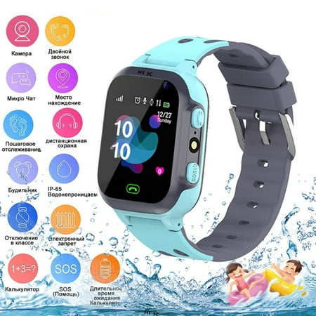 SNNROO Kids Smart Watch Waterproof with LBS Tracker Phone Smartwatch Touch Screen Sport Smartwatch with Voice Chat SOS Help Anti-Lost Calling Phone Watches for Girls Boys Children Teen Student