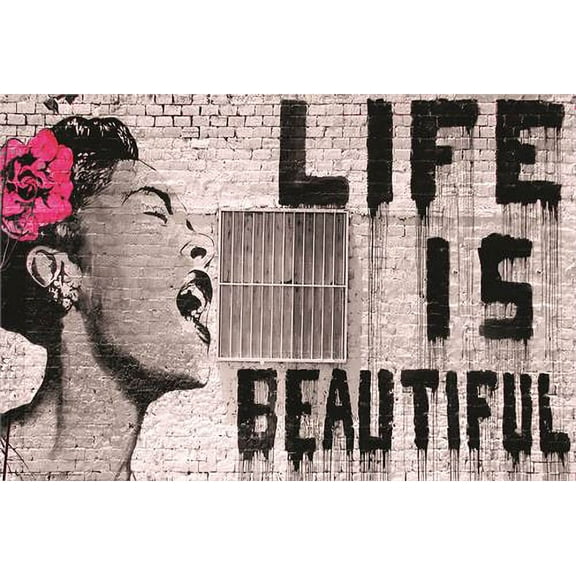 Life is Beautiful by Banksy Laminated Poster - 36.5" x 24.5"