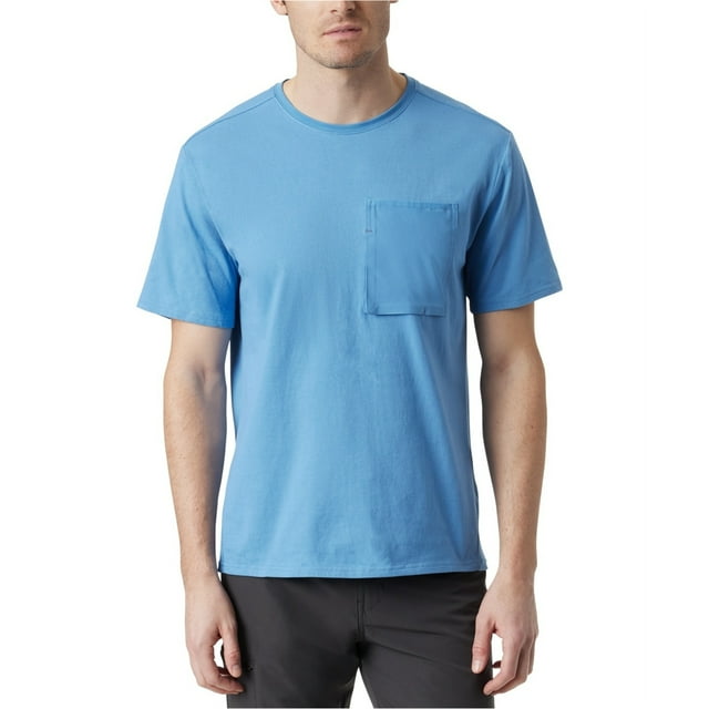 BASS OUTDOOR Mens Pocket Tee Basic T-Shirt, Blue, Medium