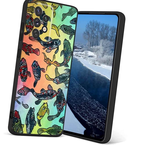 Compatible with Samsung Galaxy A32 5G Phone Case, Rainbow-Koi-Fish-47 Case Silicone Protective for Teen Girl Boy Case for Samsung Galaxy A32 5G